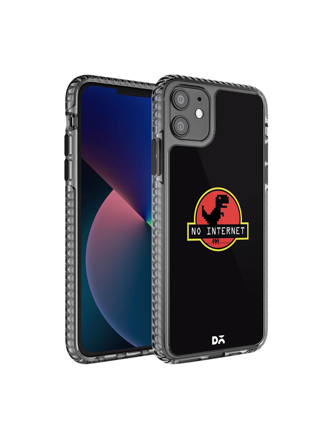 

DailyObjects Trasnparent & Black Printed iPhone 11 Back Case