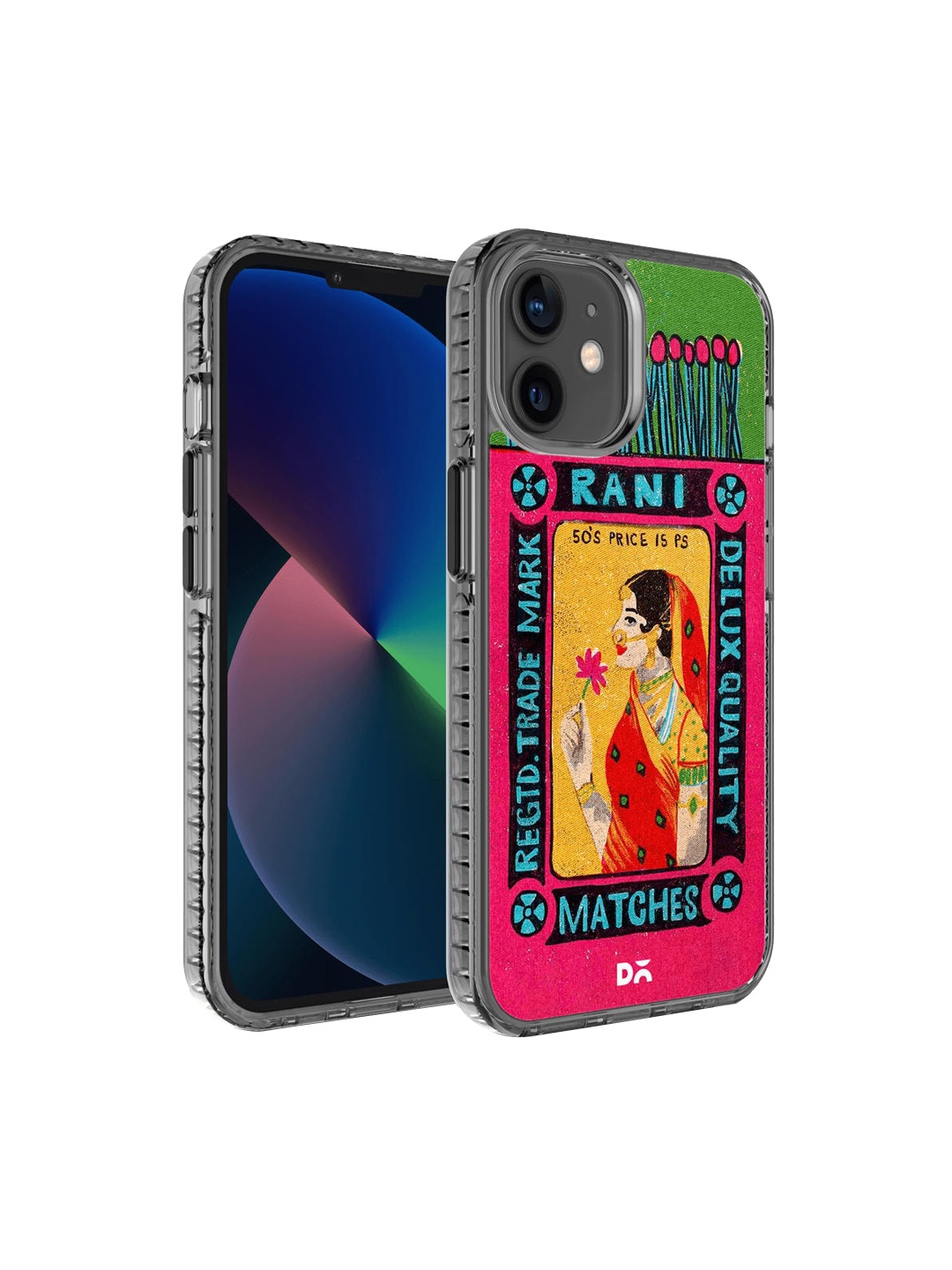 

DailyObjects Green & Pink Printed iPhone 12 Back Case