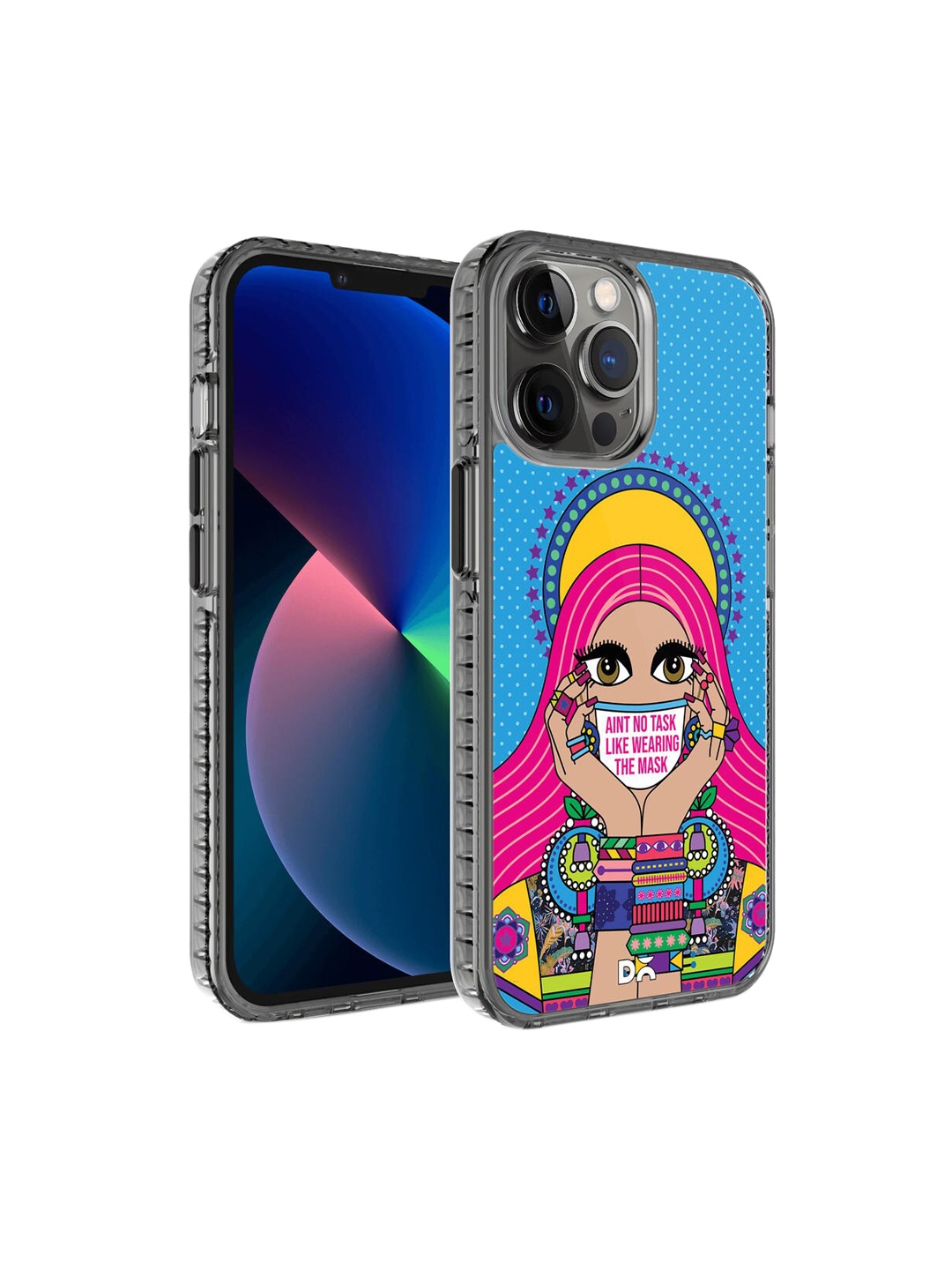 

DailyObjects Transparent & Blue Printed Stride 2.0 Case Cover For iPhone 12 Pro Max