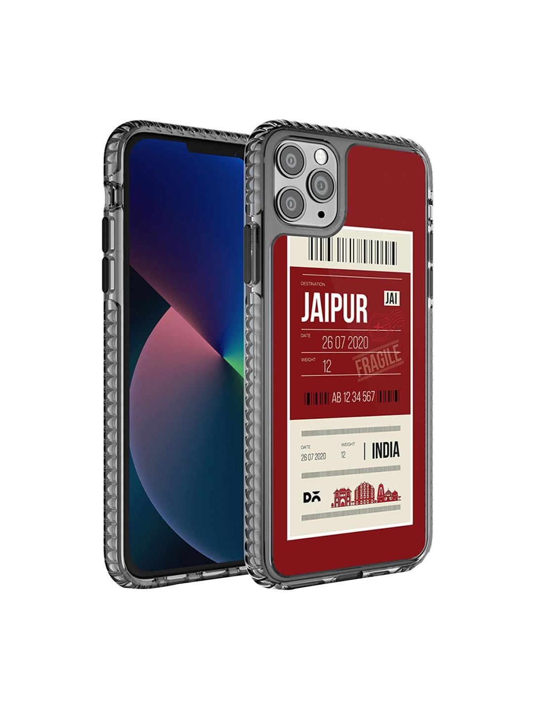 

DailyObjects Transparent & Maroon Printed Stride 2.0 Case Cover For iPhone 11Pro