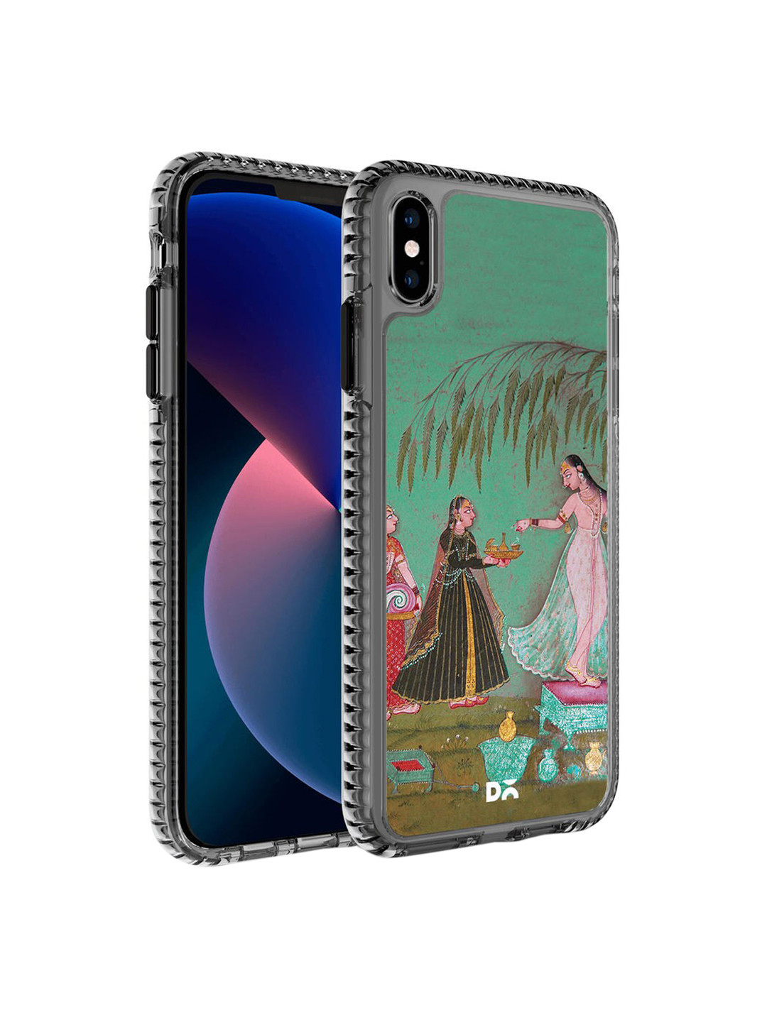 

DailyObjects Transparent & Green Printed Stride 2.0 Case Cover For iPhone XS, Grey