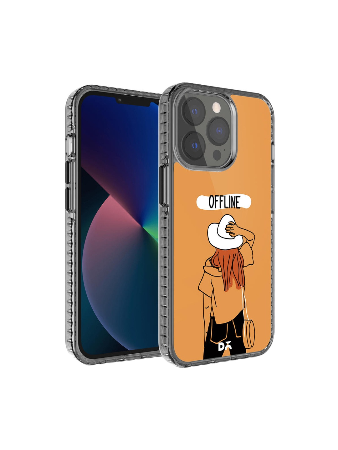 

DailyObjects Transparent & Orange Printed Stride 2.0 Case Cover For iPhone 13 Pro