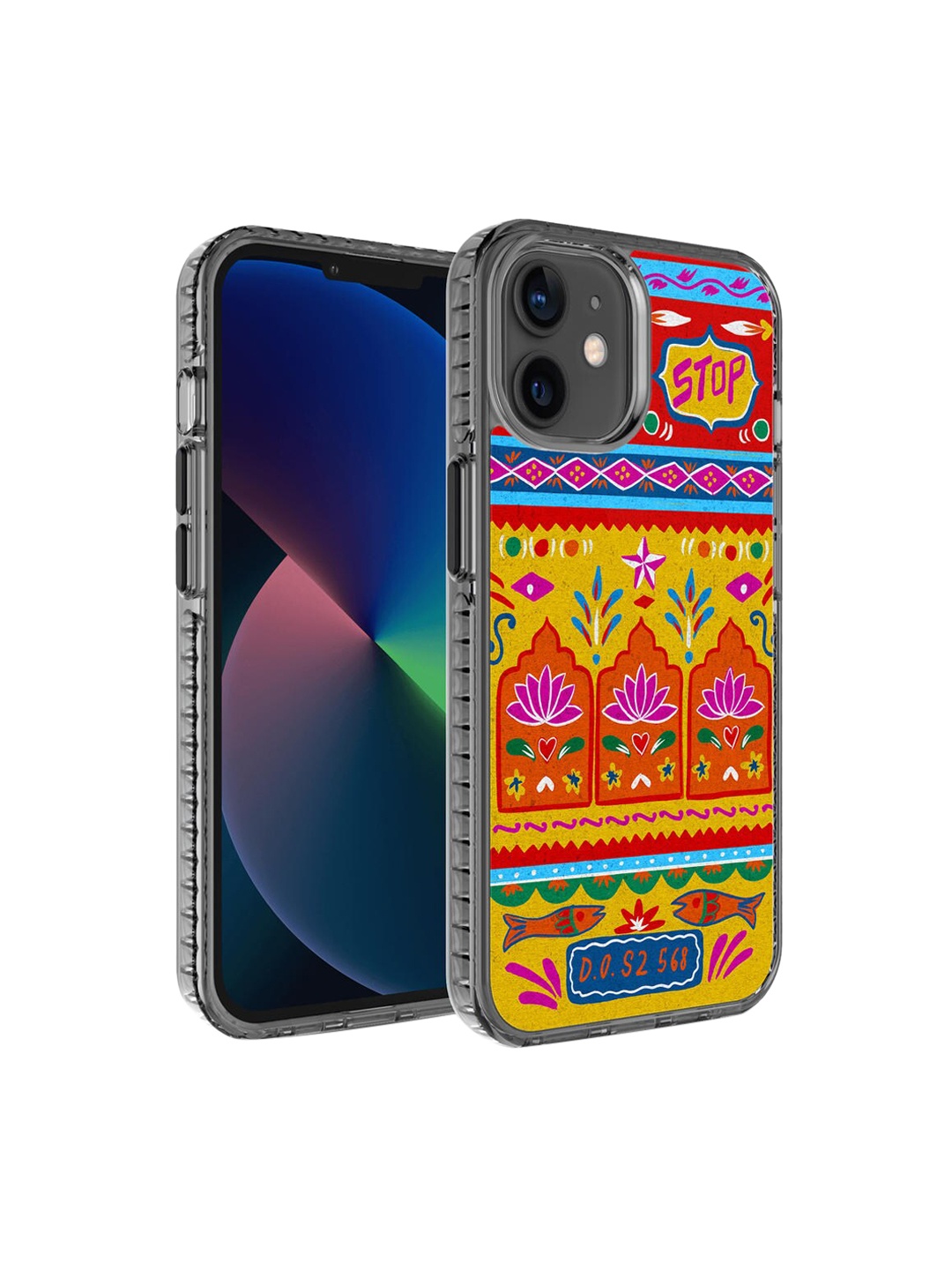 

DailyObjects Blue & Yellow Rangeen Artist Truckback iPhone 12 Back Case Mobile Accessories