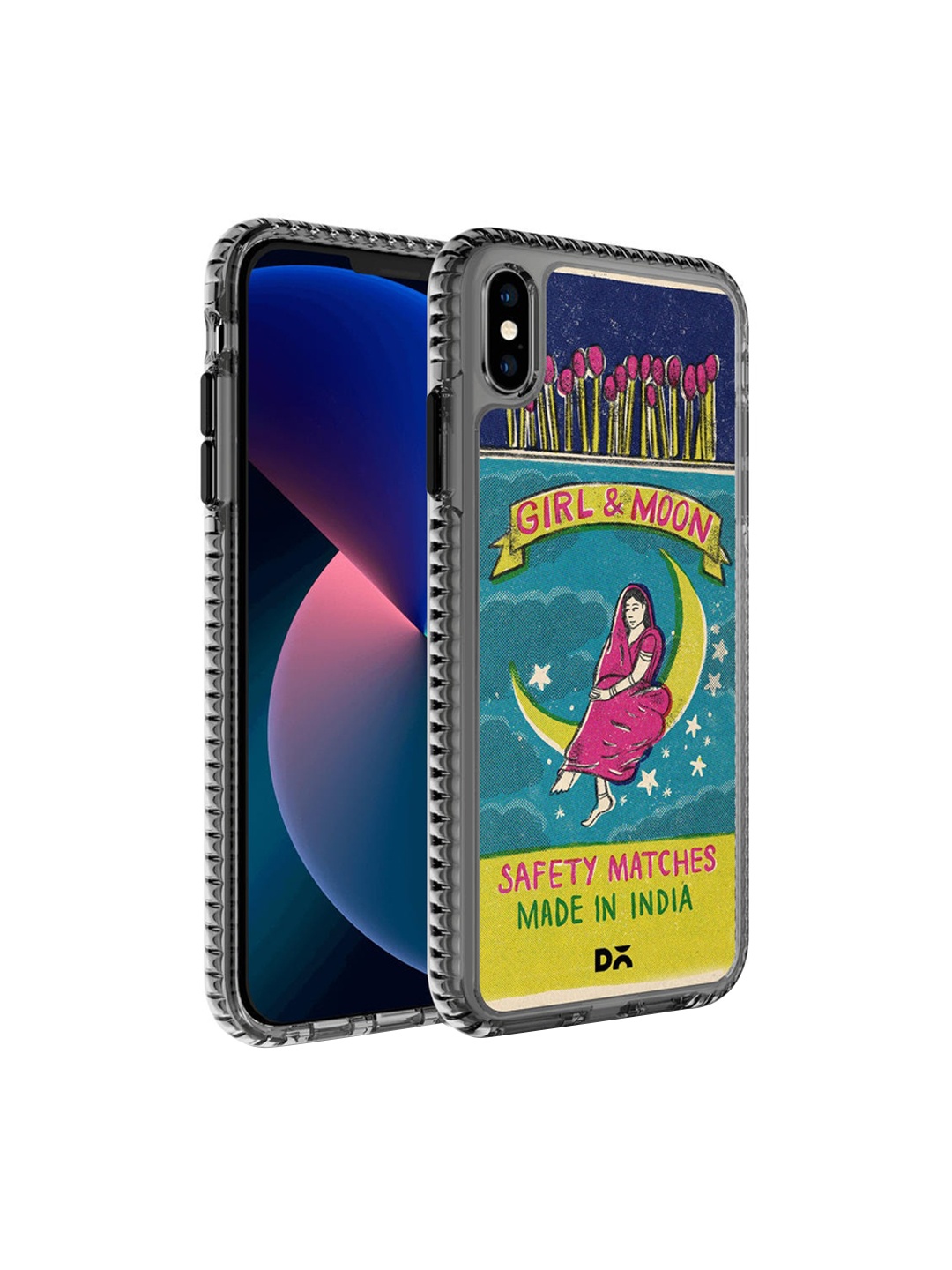 

DailyObjects Blue & Yellow Moon Girl Matchbox iPhone XS Back Case