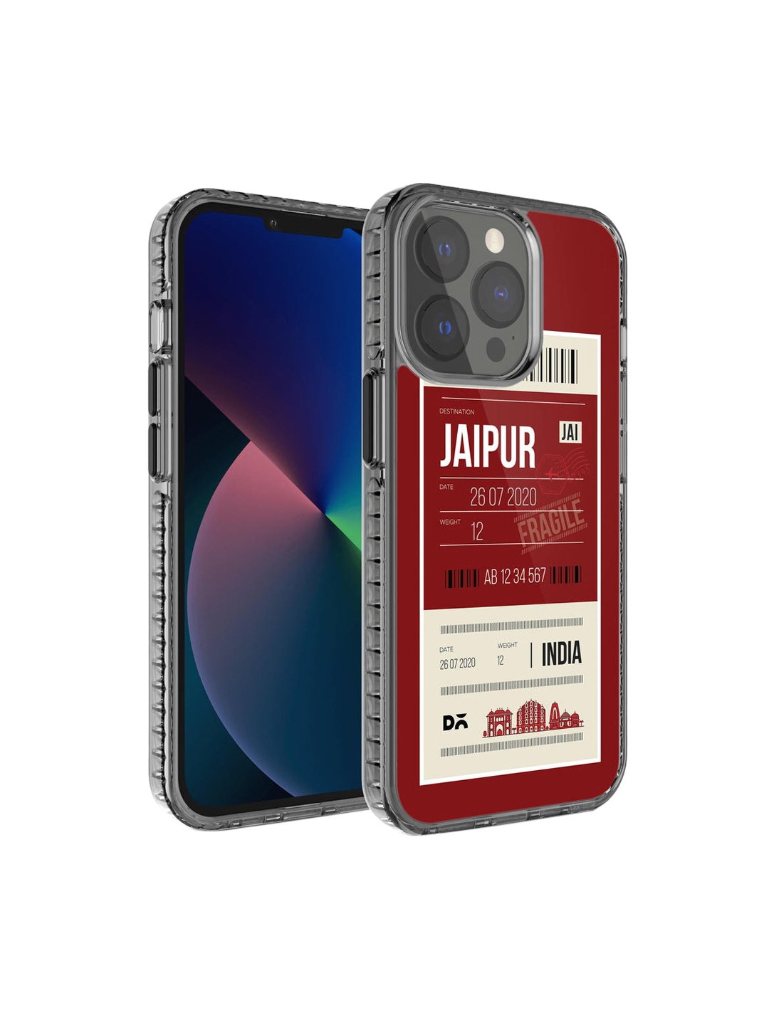 

DailyObjects Maroon Jaipur City Tag Stride Printed iPhone 13 Pro Back Case, Red