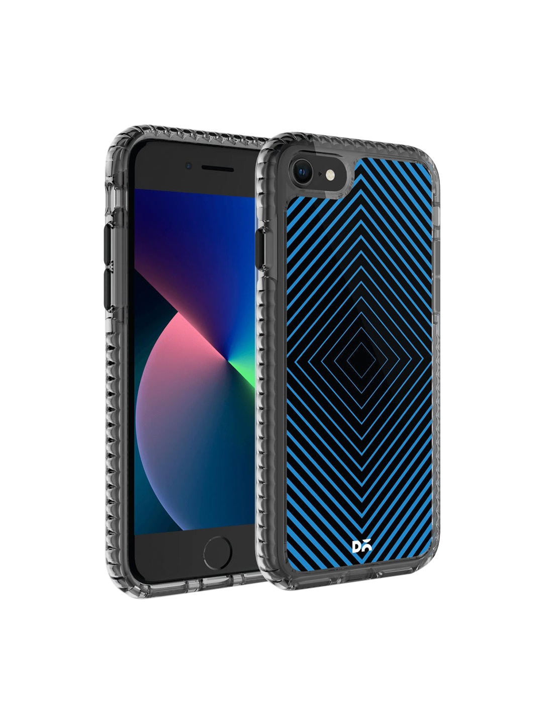 

DailyObjects Blue & Black Rhombus Printed iPhone 8 Back Case