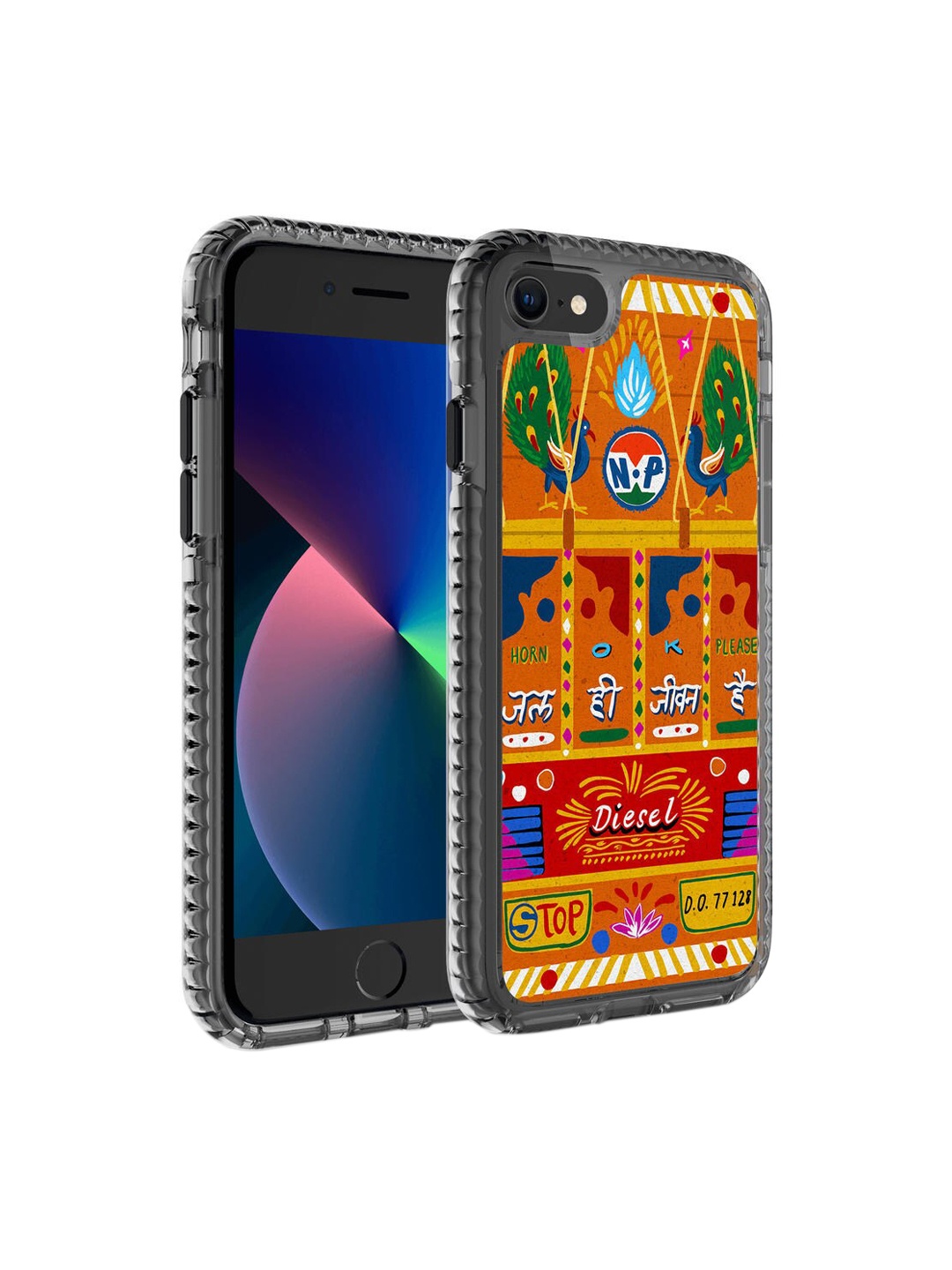 

DailyObjects Transparent & Orange Printed Stride 2.0 Case Cover For iPhone 8