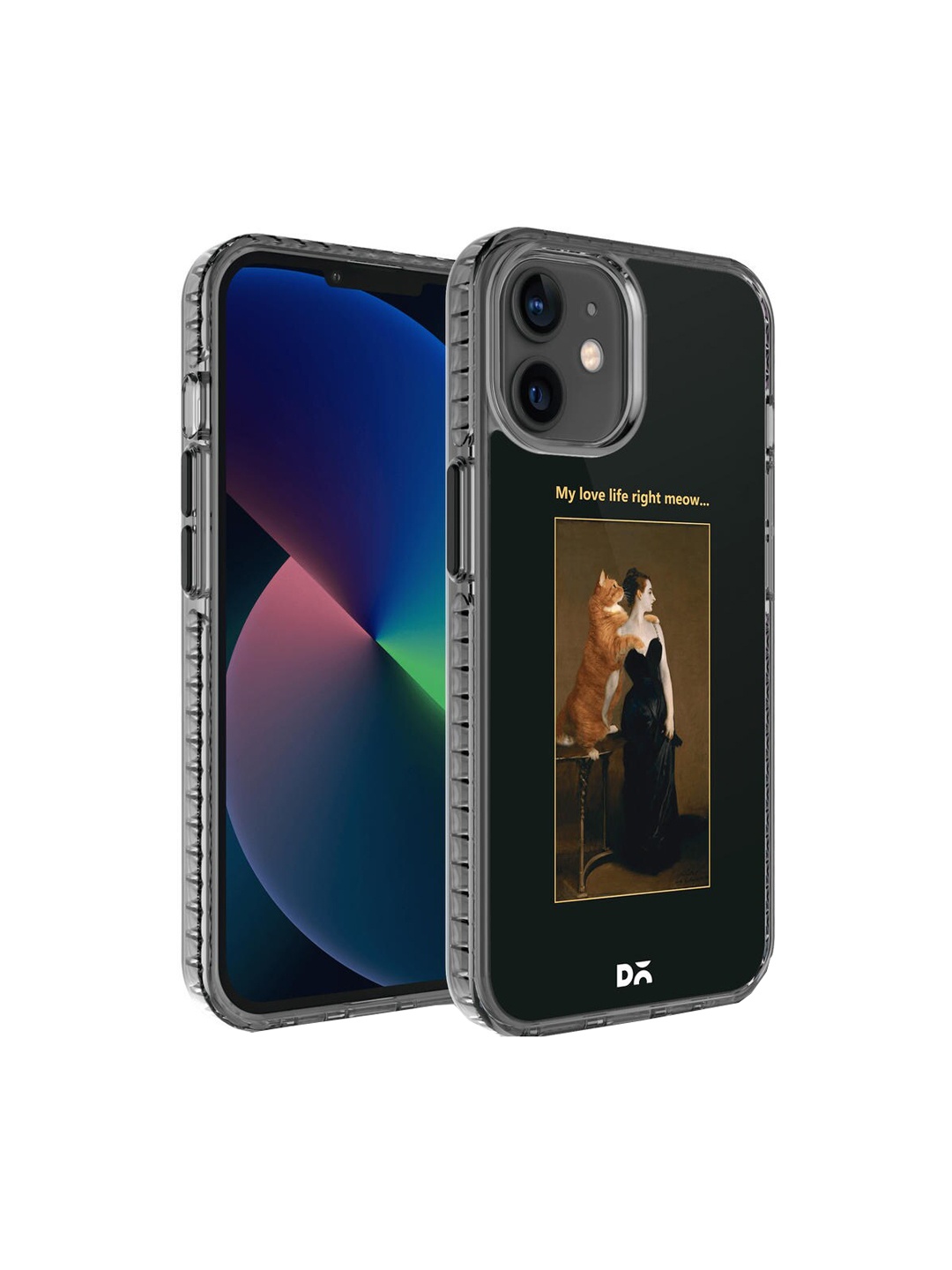

DailyObjects Transparent & Black Printed Stride 2.0 Case Cover For iPhone 12 Mini