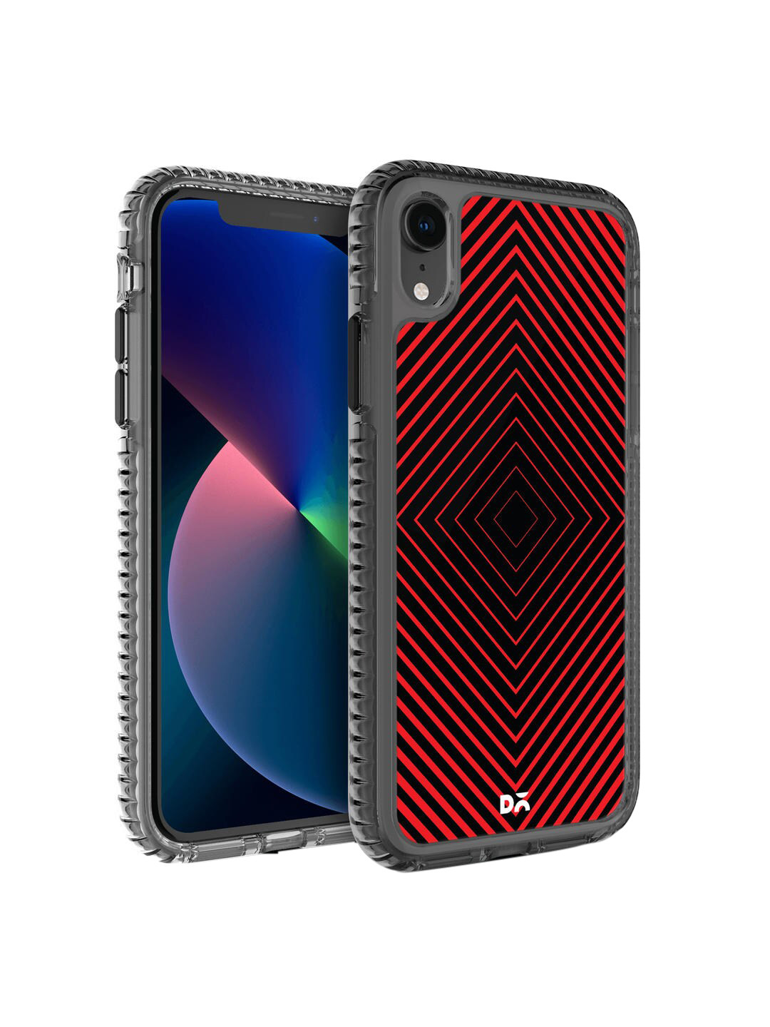 

DailyObjects Black & Red Printed Rhombus Red Stride 2.0 iPhone XR Phone Case