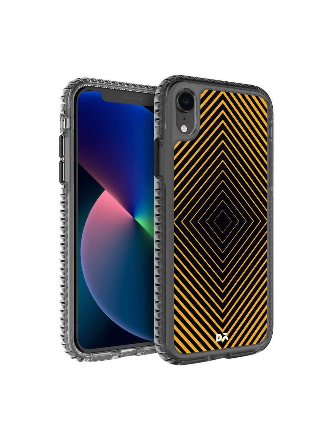 

DailyObjects Yellow & Black Rhombus Printed iPhone XR Back Case, Multi
