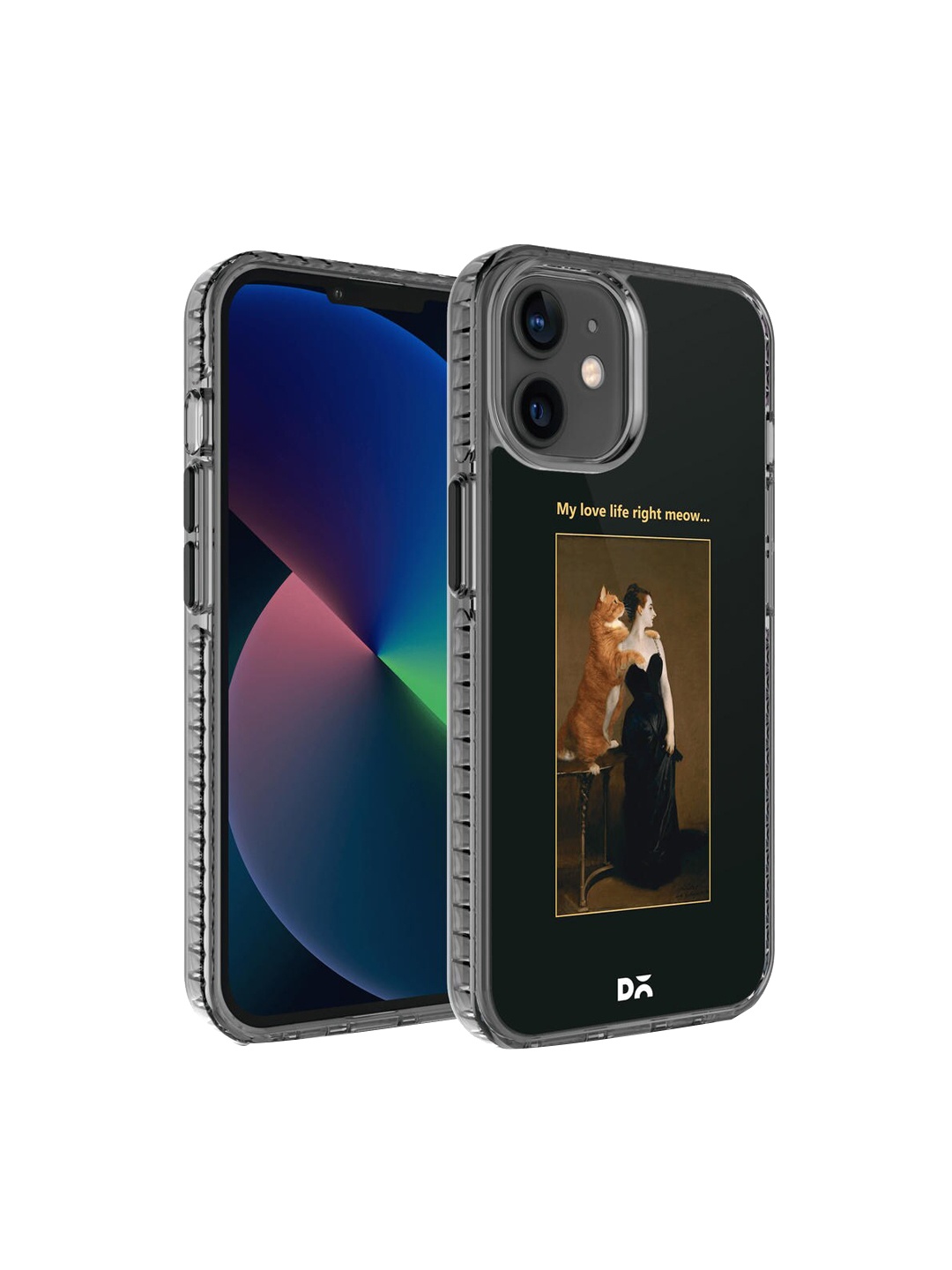 

DailyObjects Black Printed Love Life Meow iPhone 12 Phone Case
