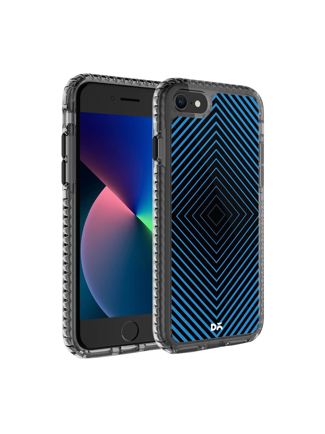 

DailyObjects Blue & Black Rhombus Aqua iPhone SE 2020 Back Case