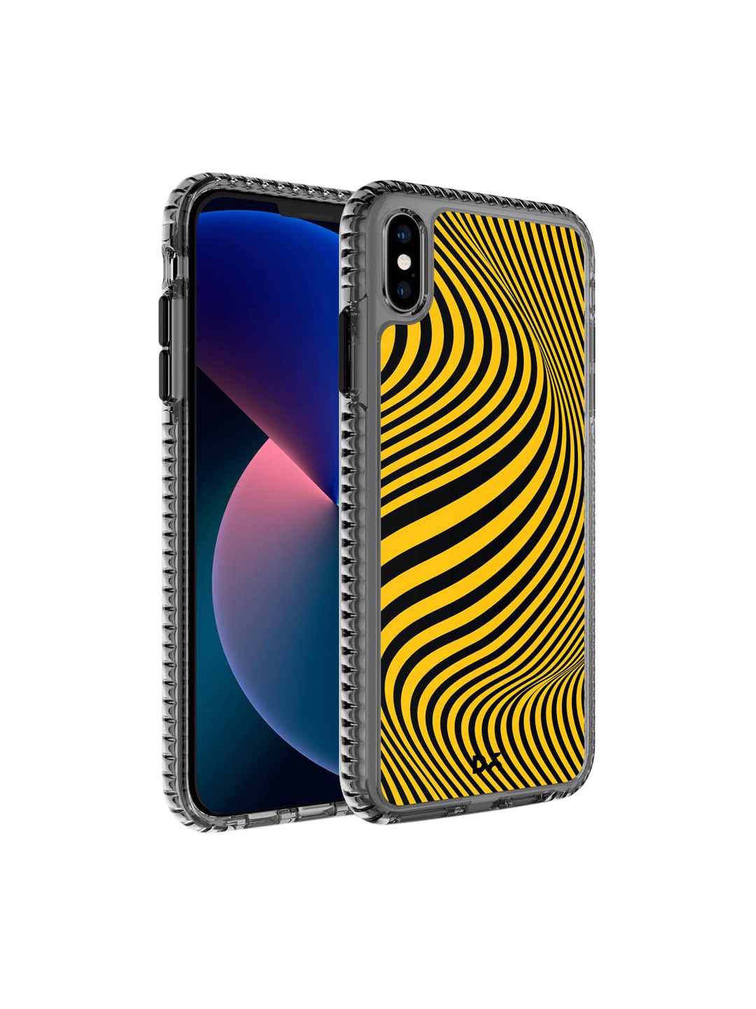 

DailyObjects Ochre Waves Stride 2.0 iPhone XS Max Phone Case, Black