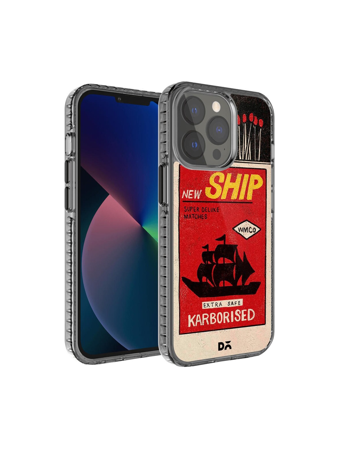 

DailyObjects Black & Red New Ship Matchbox iPhone 13 Pro Back Case