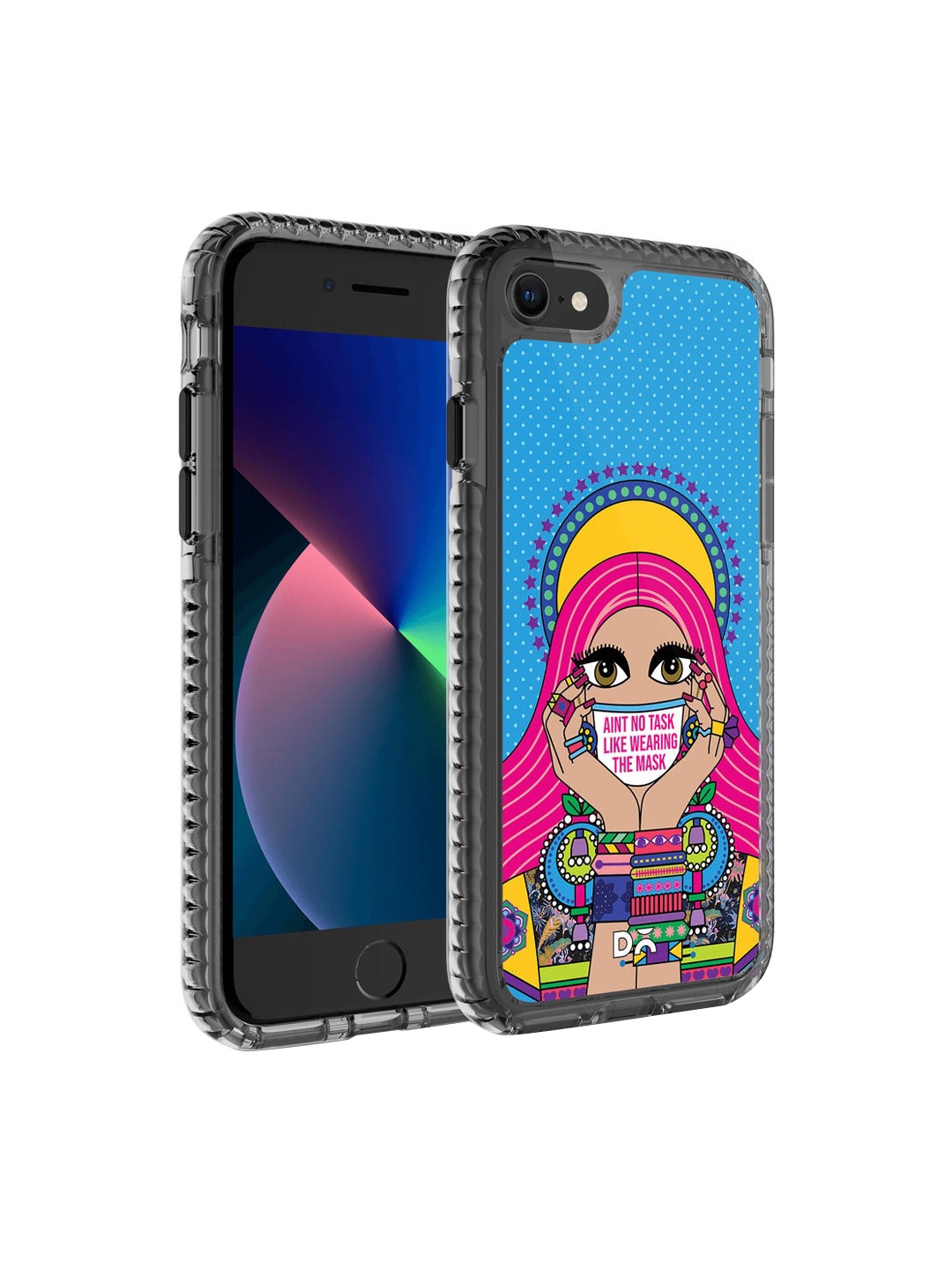 

DailyObjects Blue & Pink Printed iPhone 8 Back Case