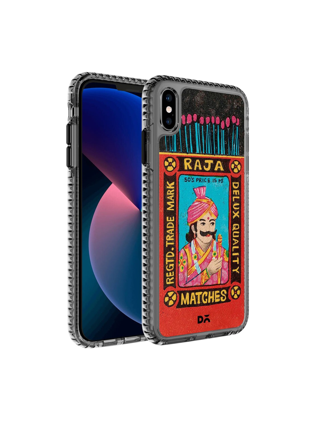 

DailyObjects Black & Red Raja Matchbox iPhone X Back Case