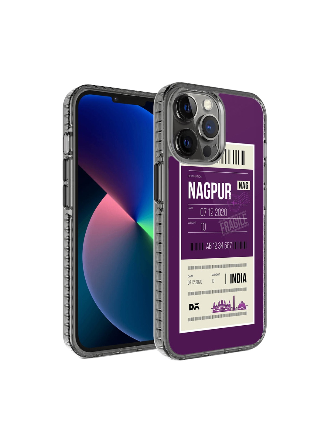 DailyObjects Transparent & Purple Printed Stride 2.0 Case Cover For iPhone 12 Pro