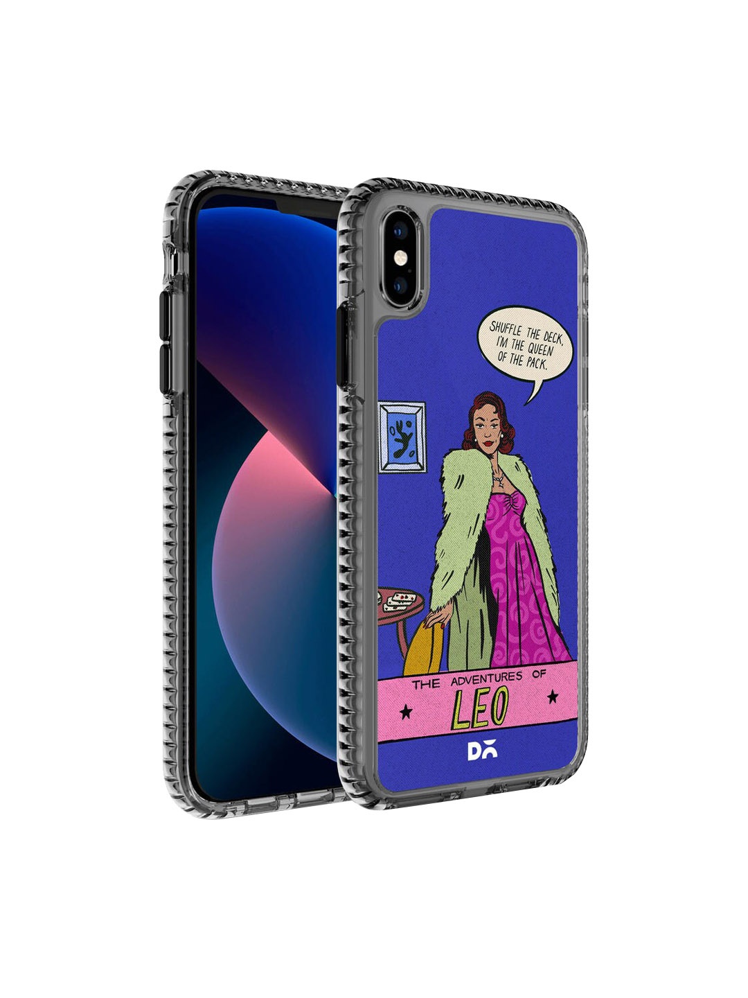 

DailyObjects Blue & Pink Leo iPhone X Back Case