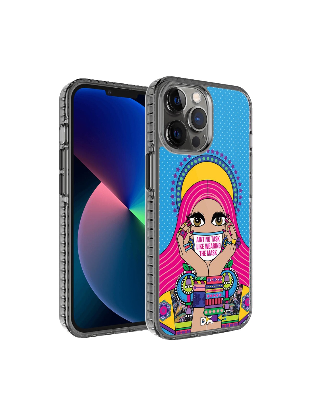 

DailyObjects Blue & Pink Mask-Up Millennial iPhone 12 Pro Back Case