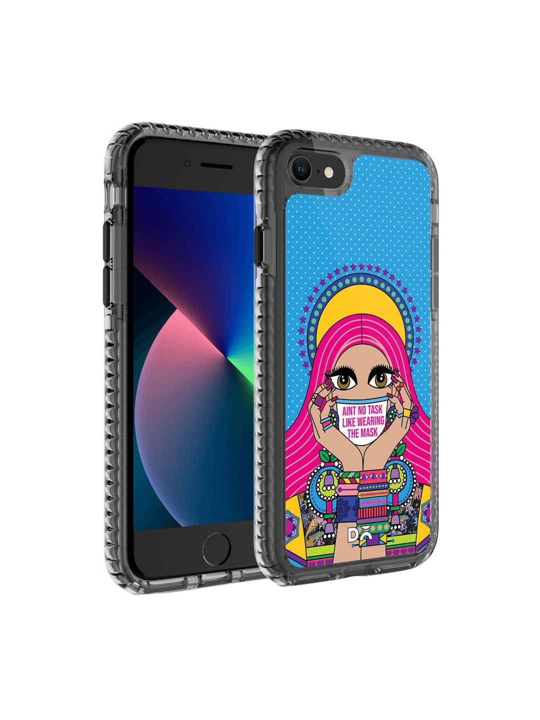 

DailyObjects Multi-Coloured Printed Mask-Up Millennial iPhone SE 2020 Phone Case