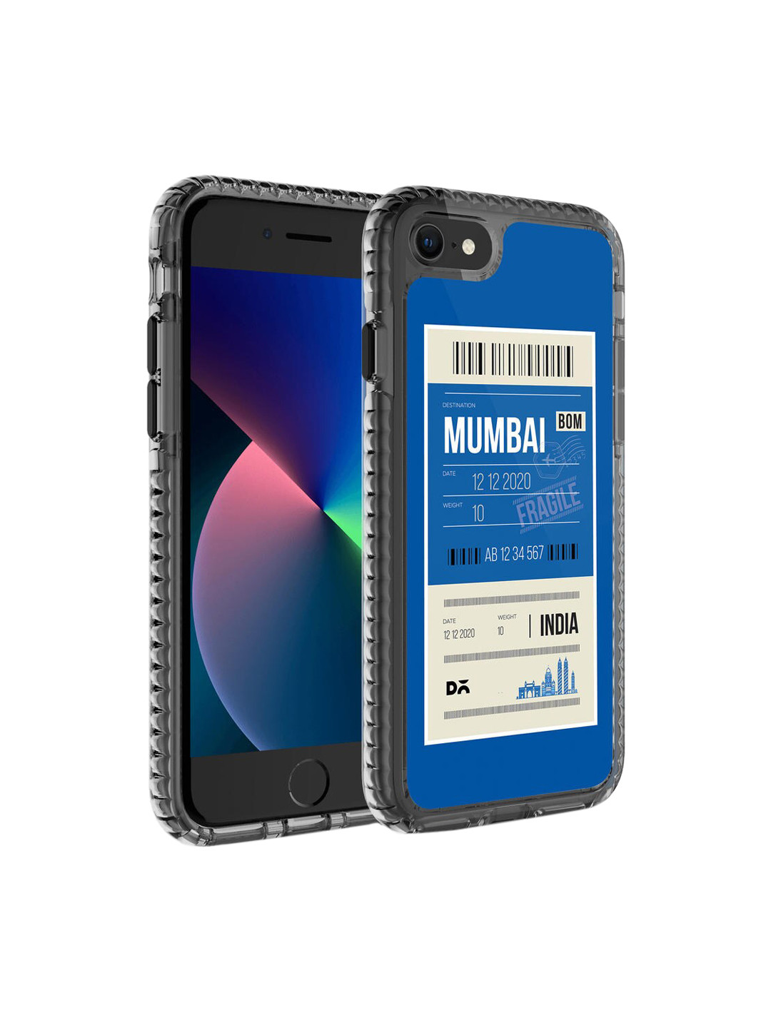 

DailyObjects Transparent & Blue Printed Stride 2.0 Case Cover For iPhone 8