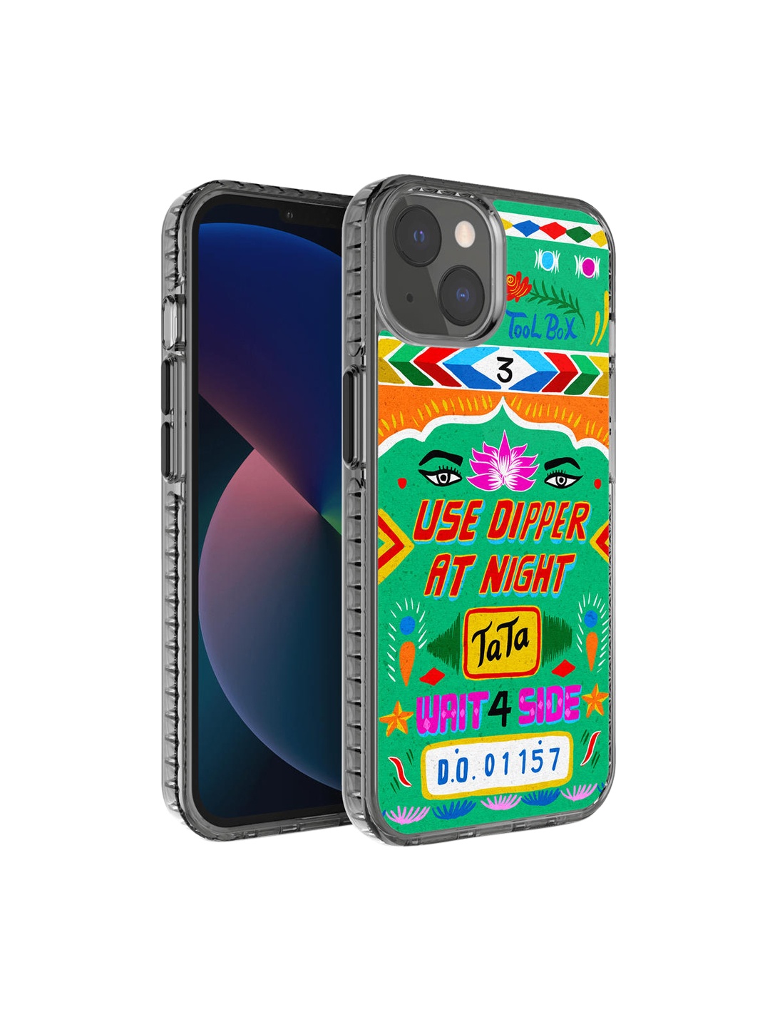 

DailyObjects Green & Orange Printed iPhone 13 Back Case