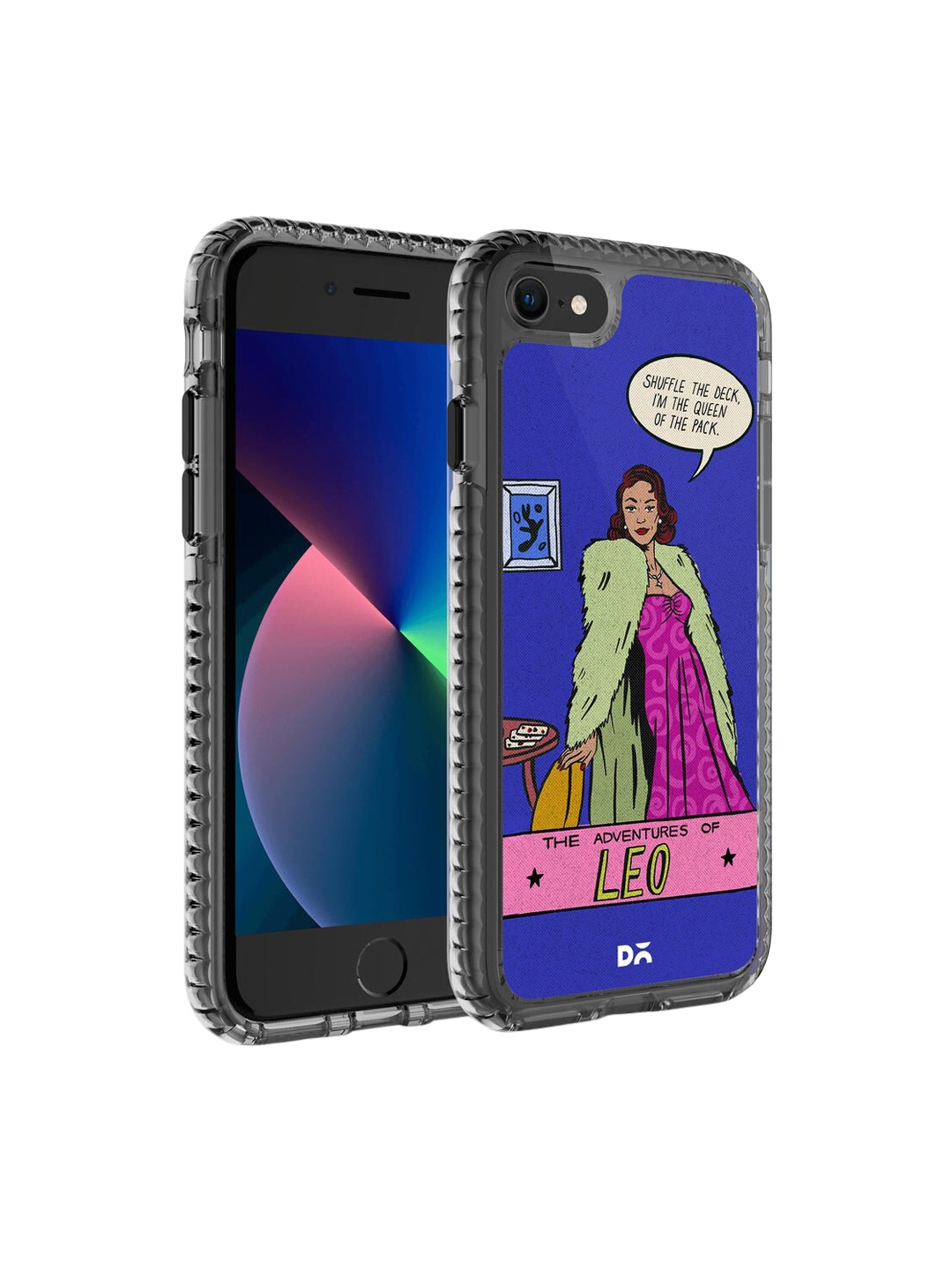 

DailyObjects Transparent & Blue Printed iPhone 7 Back Case Cover