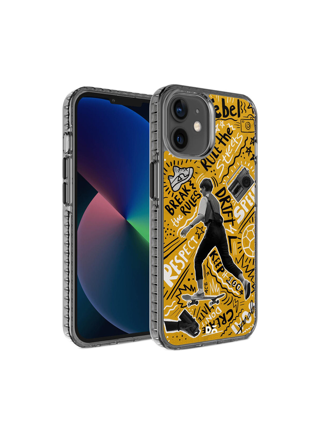 

DailyObjects Transparent & Mustard Printed iPhone 12 Back Case