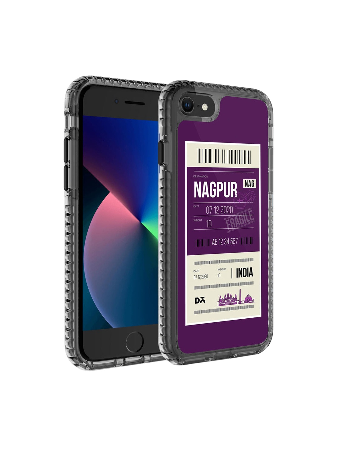 

DailyObjects Transparent & Purple Printed iPhone 7 Back Case Cover