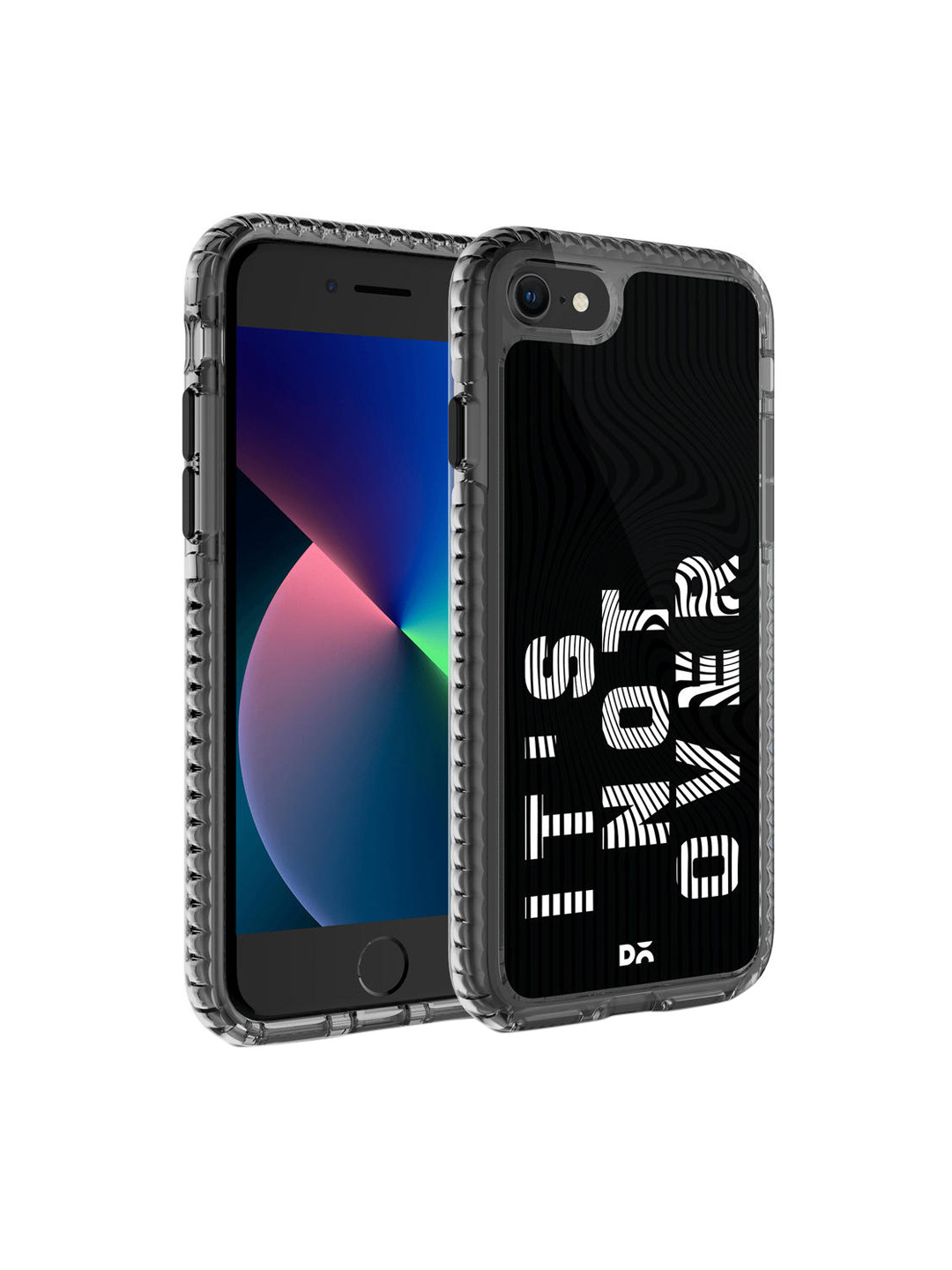 

DailyObjects Transparent & Black Printed iPhone SE 2020 Back Case Cover