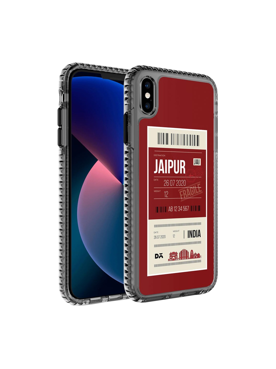 

DailyObjects Transparent & Maroon Printed iPhone X Back Case Cover
