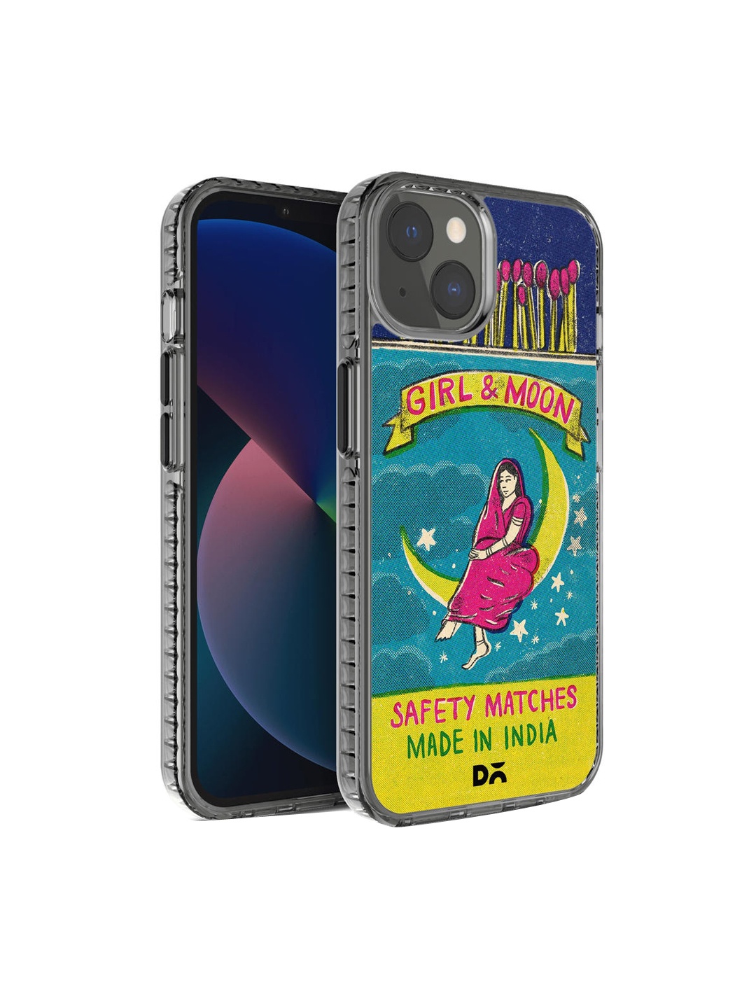 

DailyObjects Transparent & Blue Printed iPhone 13 Mini Back Case Cover