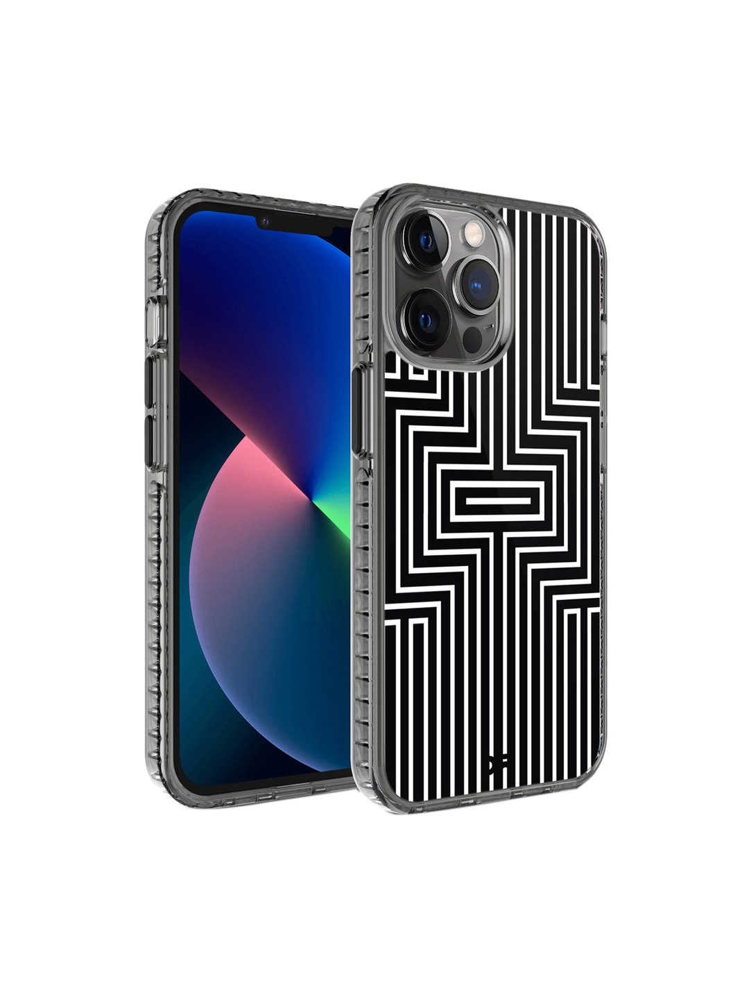 

DailyObjects Maze White Stride 2.0 iPhone 12 Pro Max Phone Case Cover, Black