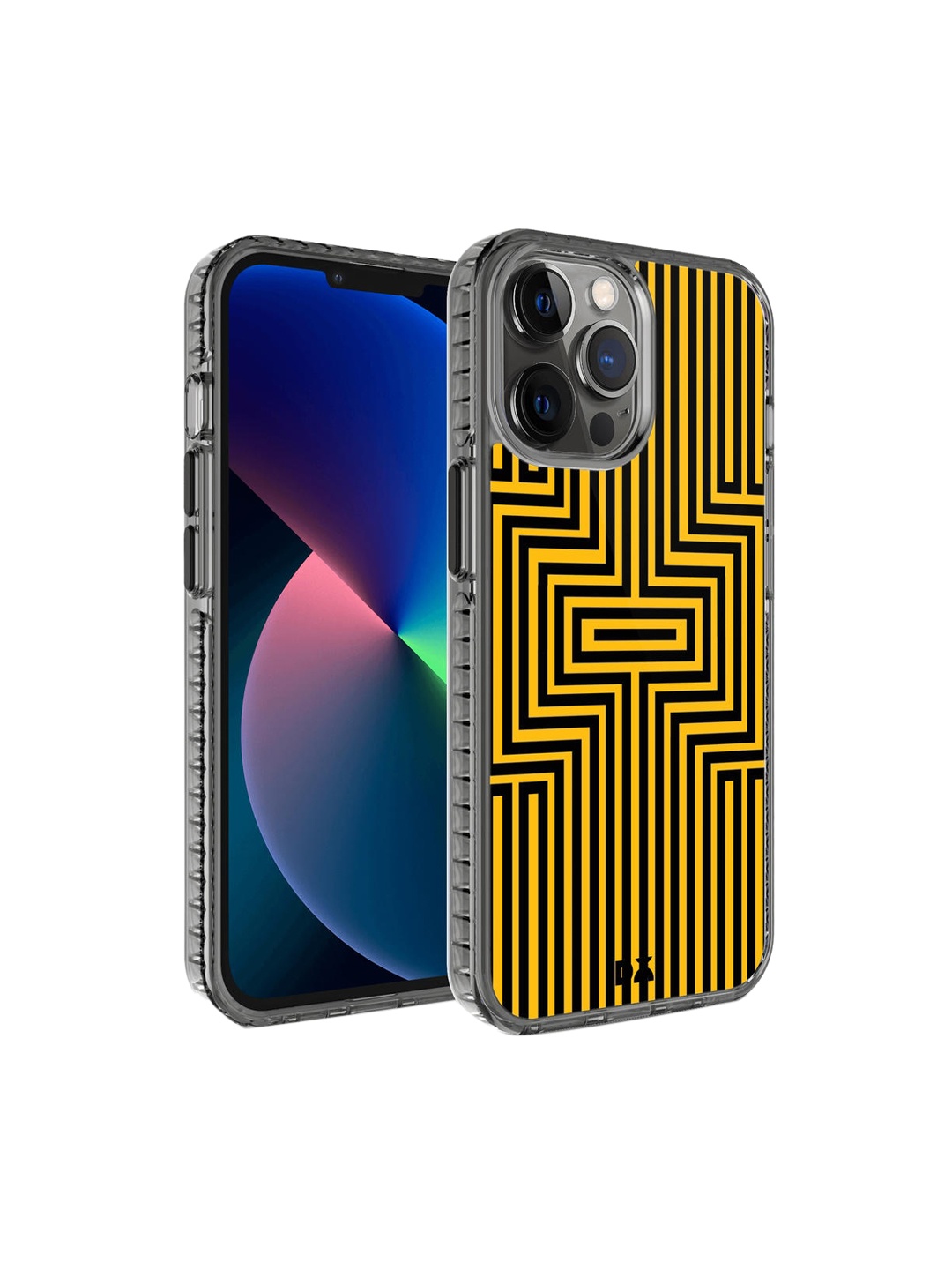 

DailyObjects Yellow & Black Printed Maze Ochre Stride 2.0 iPhone 12 Pro Max Phone Case