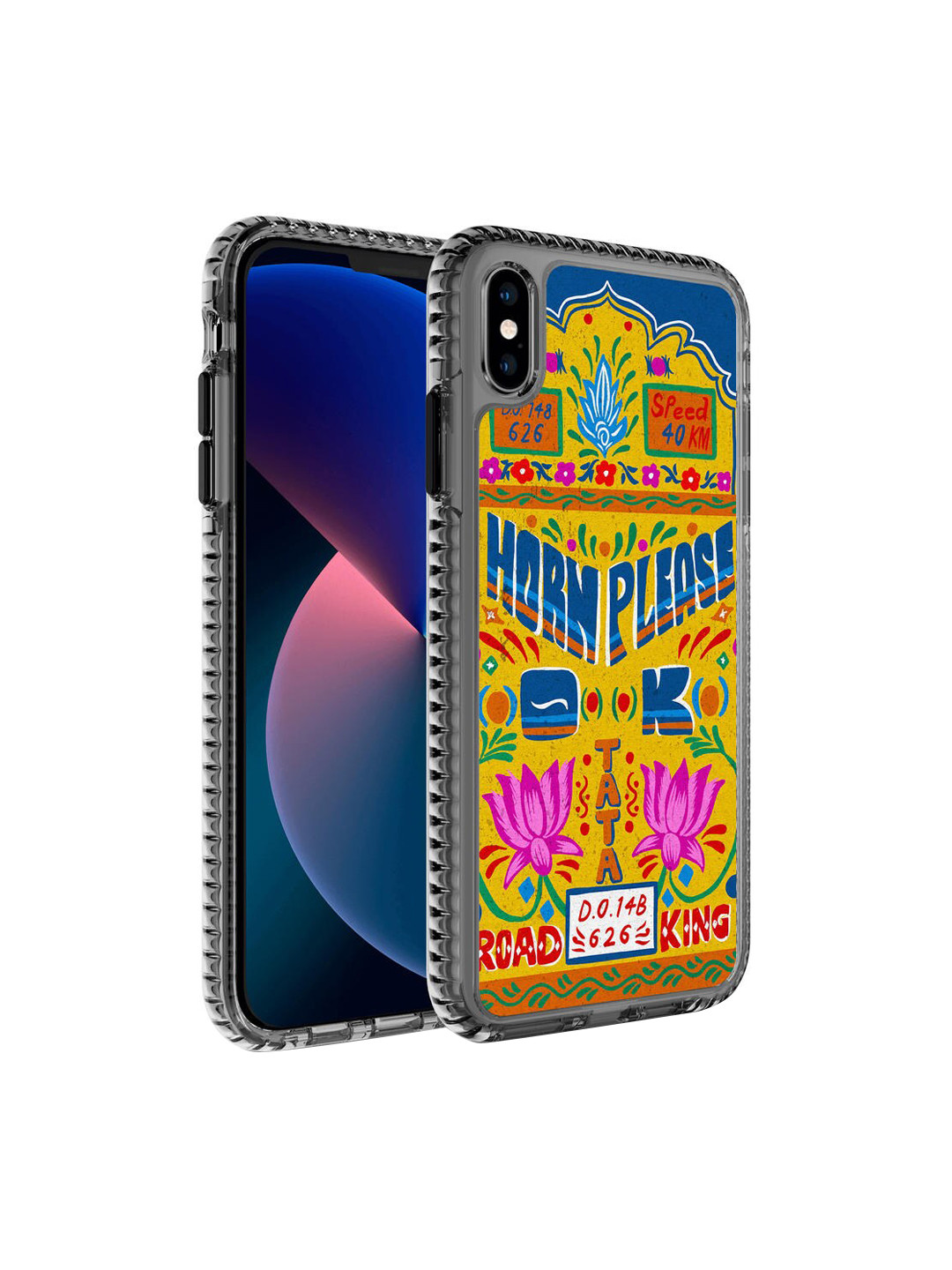 

DailyObjects Yellow & Blue Stride Printed iPhone XS Max Phone Case
