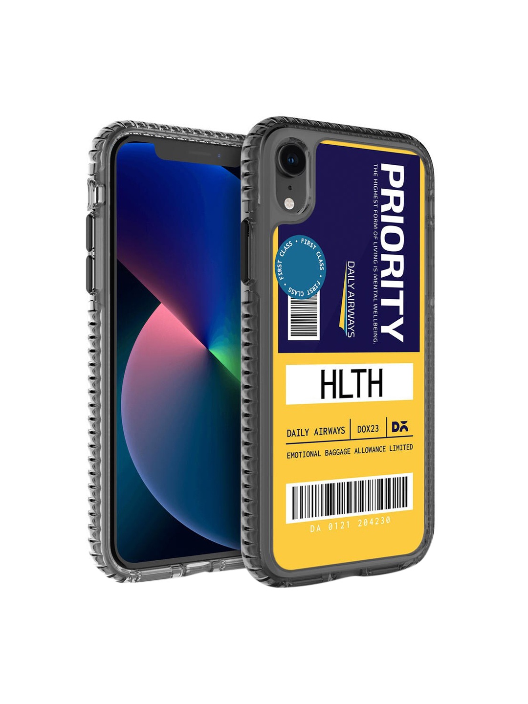 DailyObjects Adults Navy Blue & Yellow Stride Printed iPhone XR Phone Case