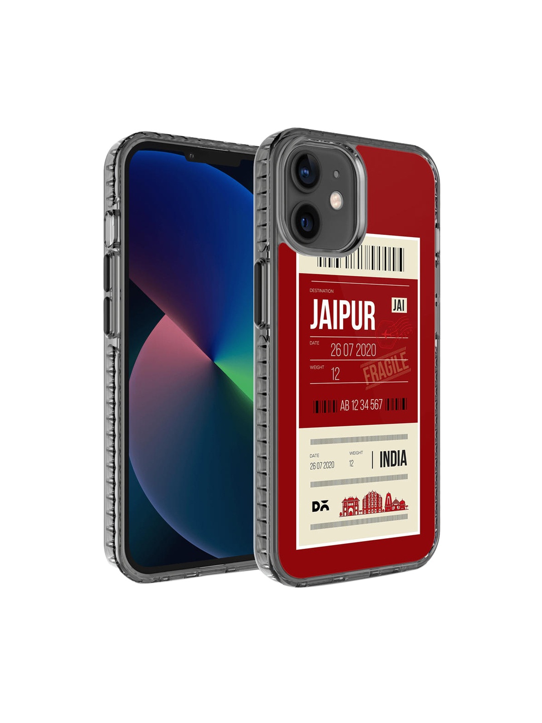 

DailyObjects Red Printed Jaipur City Tag Stride 2.0 For iPhone 12 Phone Cover