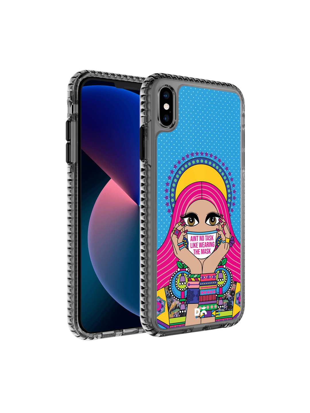 

DailyObjects Adults Multicolor Mask-Up Millennial Stride iPhone X Back Case, Multi