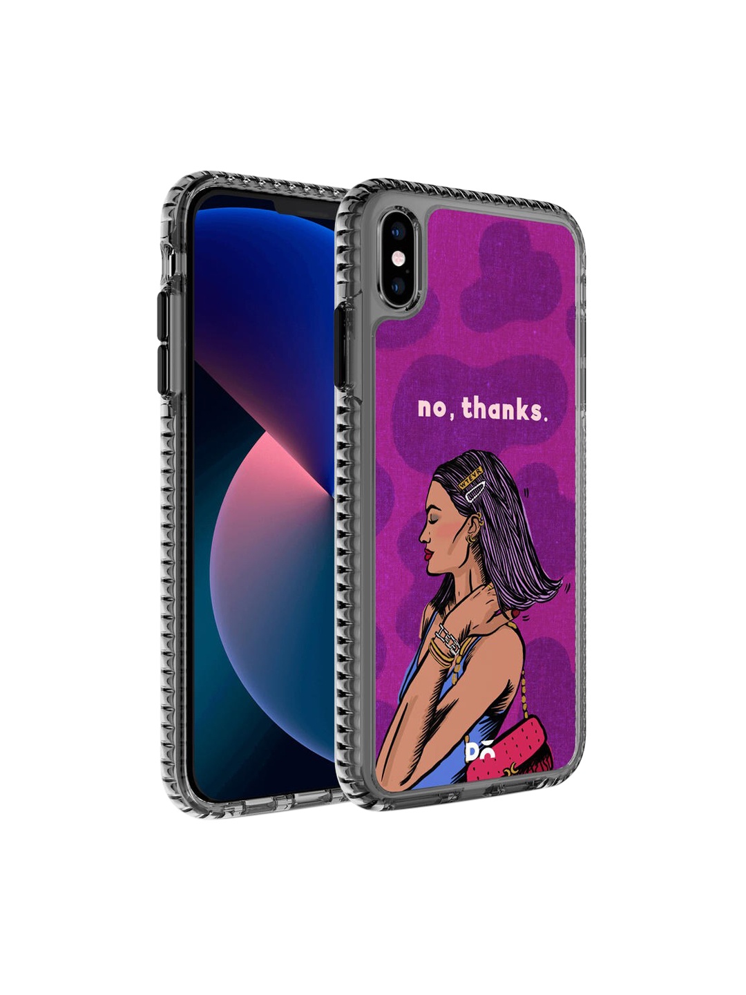 

DailyObjects Adults Purple & Beige No thanks Stride Printed iPhone X Phone Case