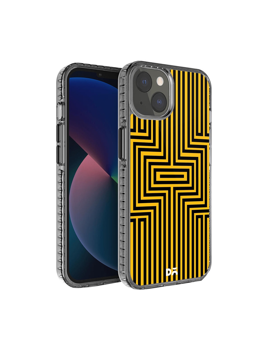 

DailyObjects Adults Yellow & Black Maze Ochre Printed Stride 2.0 iPhone 13 Mini Phone Case