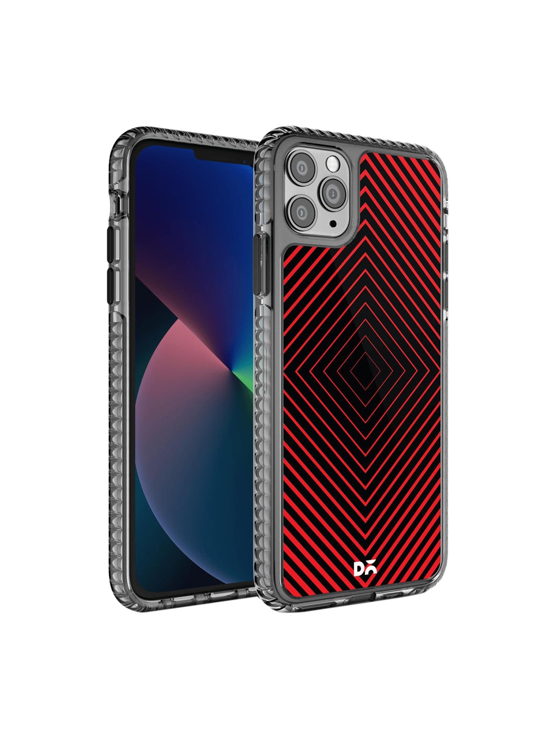 

DailyObjects Black & Red Printed Rhombus Red Stride 2.0 iPhone 11 Pro Phone Case