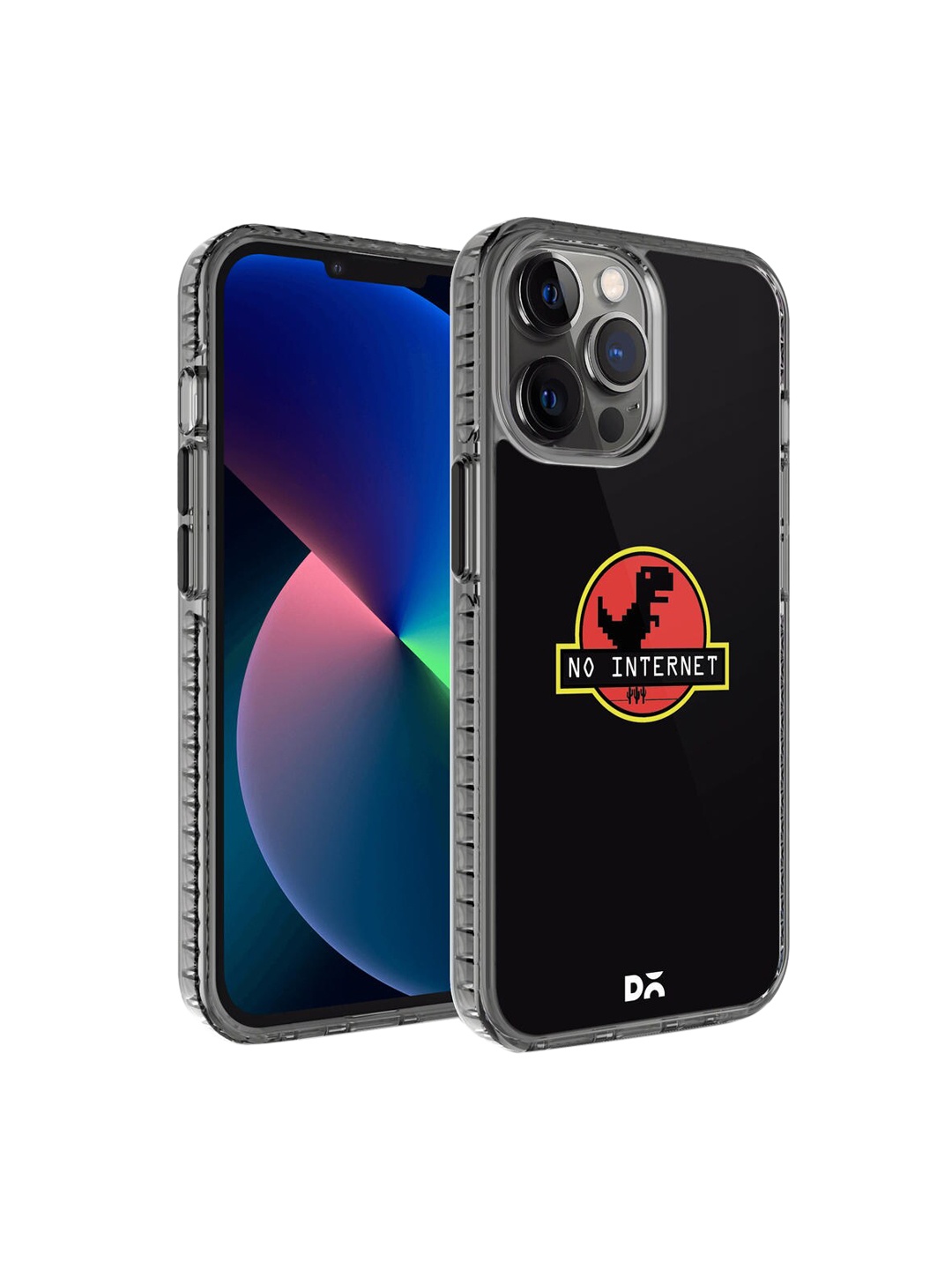 

DailyObjects Black No Internet Printed iPhone 12 Pro Max Back Case, Multi
