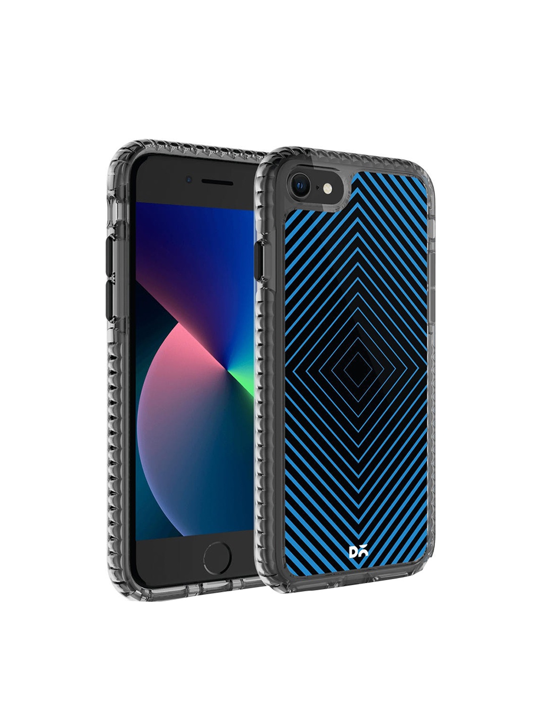 

DailyObjects Blue & Black Printed iPhone 7 Back Case, Multi