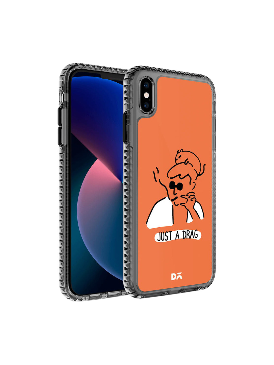 

DailyObjects Orange & White Printed Just A Drag iPhone X Phone Case