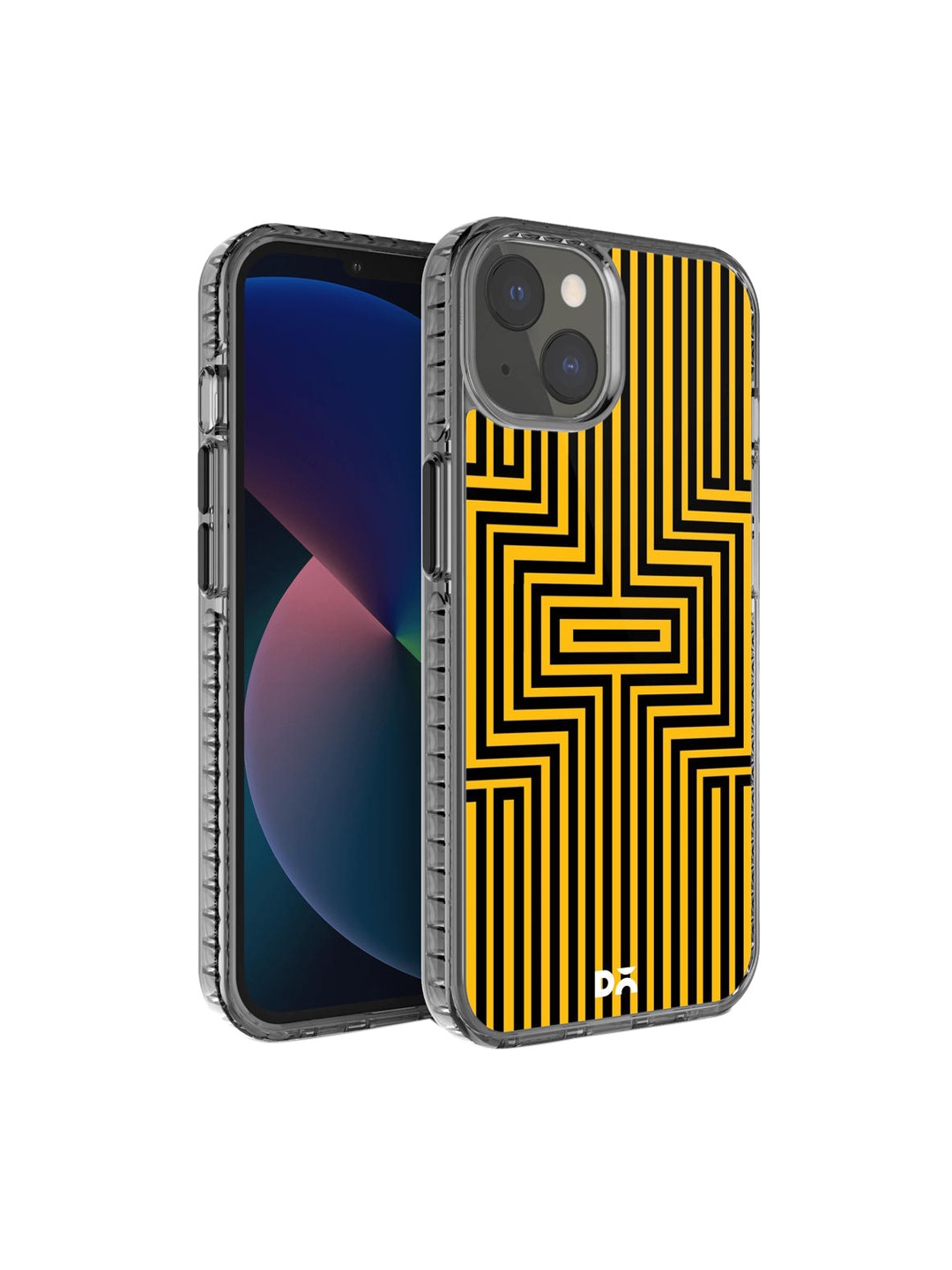 

DailyObjects Black & Yellow Maze Printed iPhone 13 Back Case, Multi