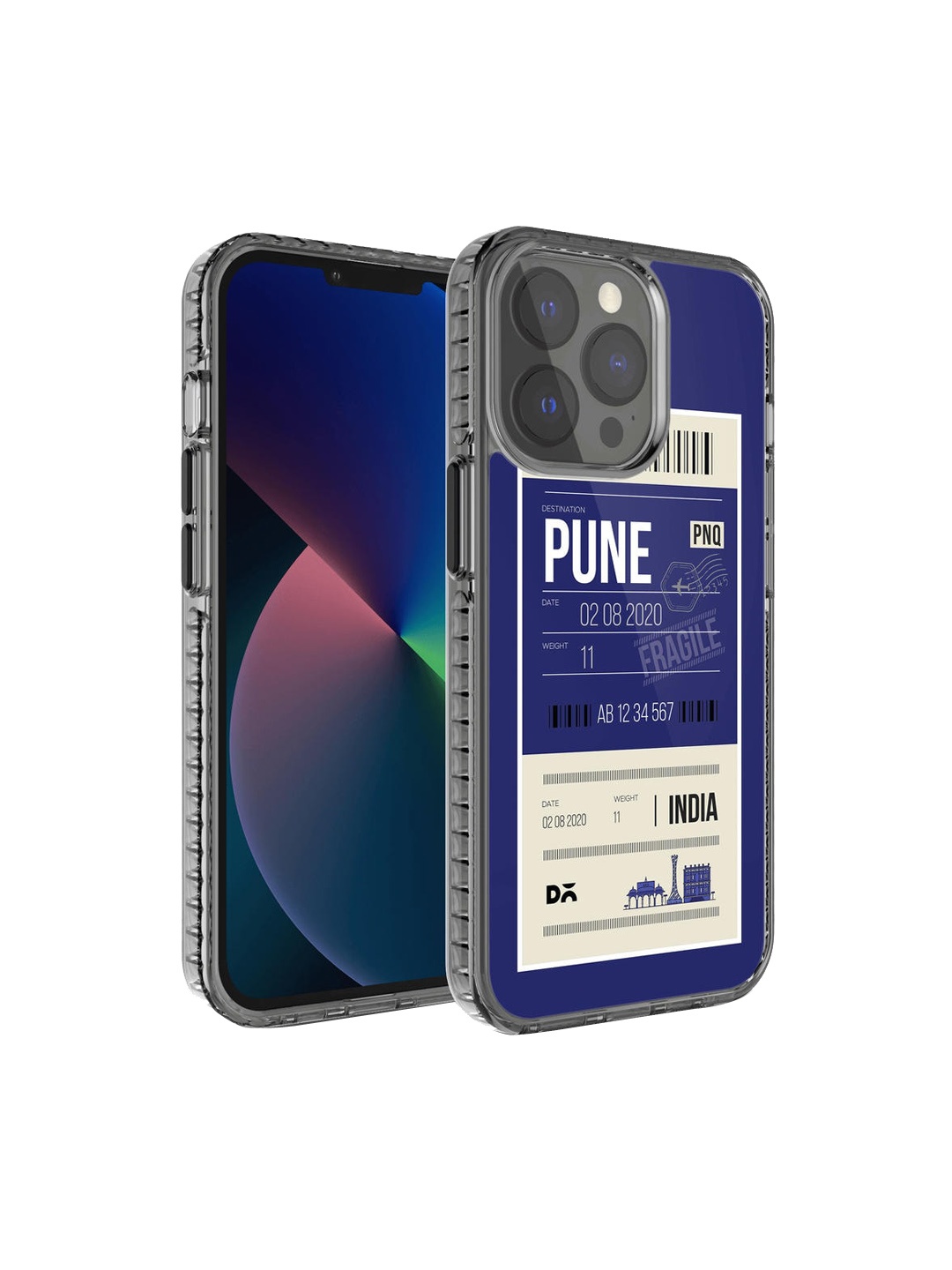 

DailyObjects Blue & White Pune City Tag Printed iPhone 13 Pro Back Case, Multi