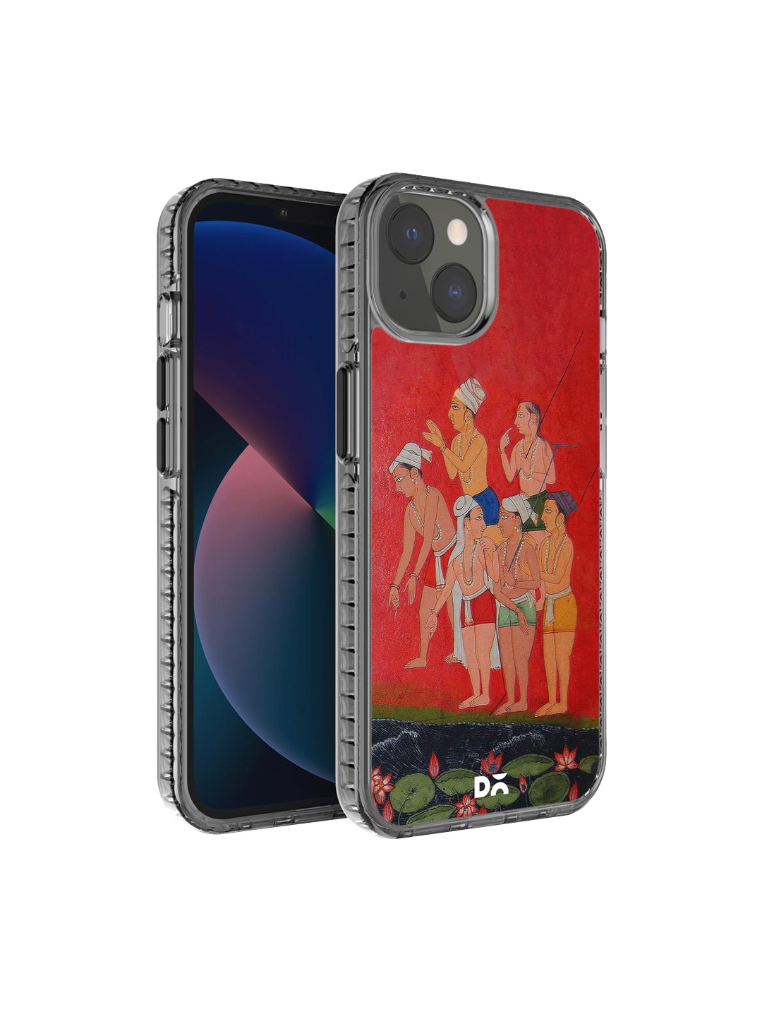 

DailyObjects Rust Red & Green Printed Riverside iPhone 13 Mini Phone Case