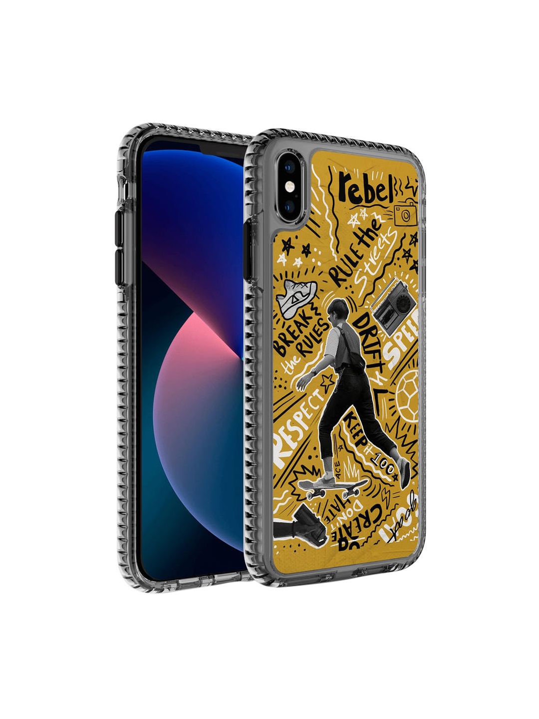 

DailyObjects Gold & Black Printed Rule The Streets iPhone X Phone Case