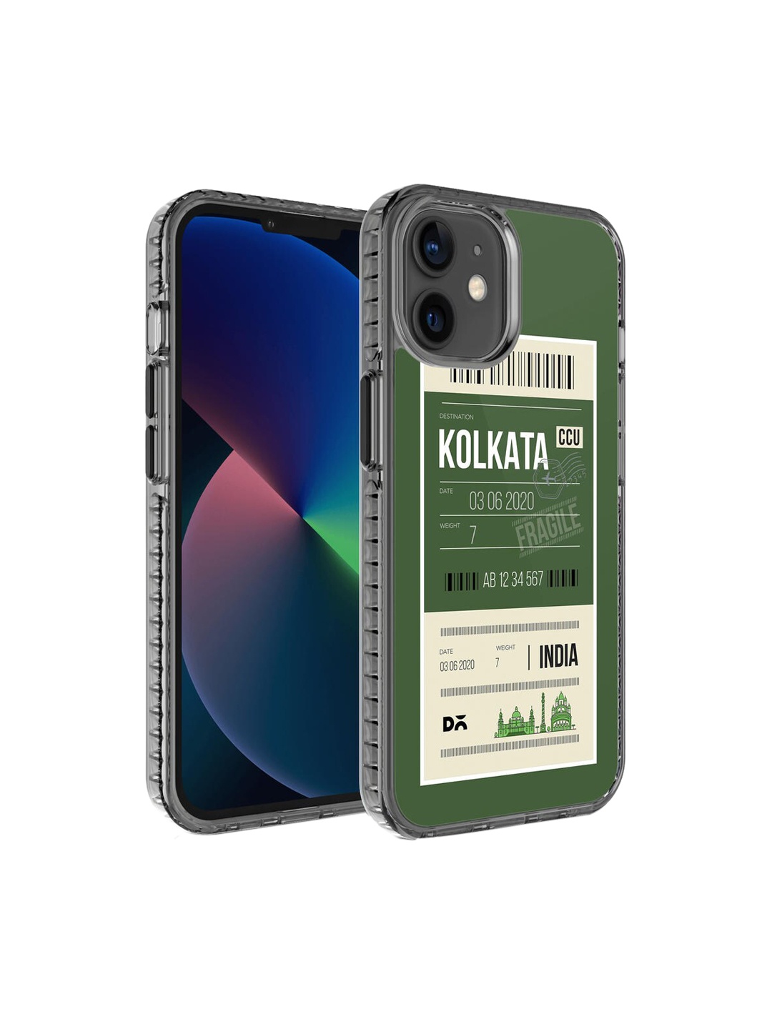 

DailyObjects Green & White Kolkata City Tag Stride 2.0 iPhone 12 Mini Phone Case