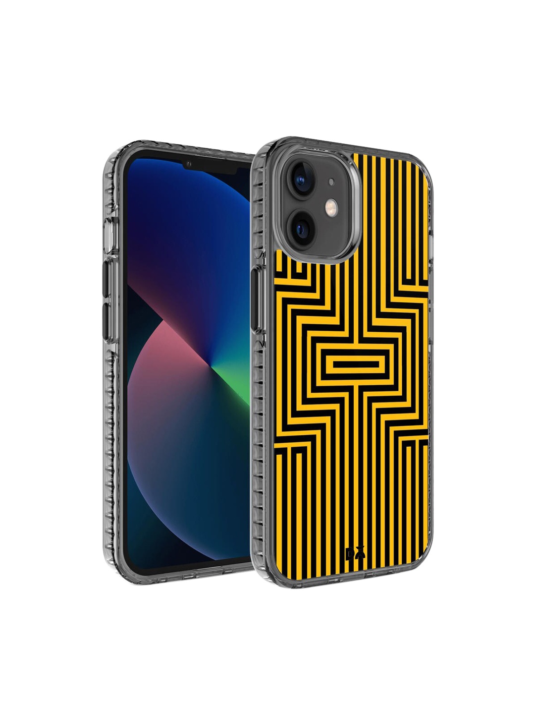 

DailyObjects Yellow & Black Printed Maze Ochre Stride 2.0 iPhone 12 Phone Case